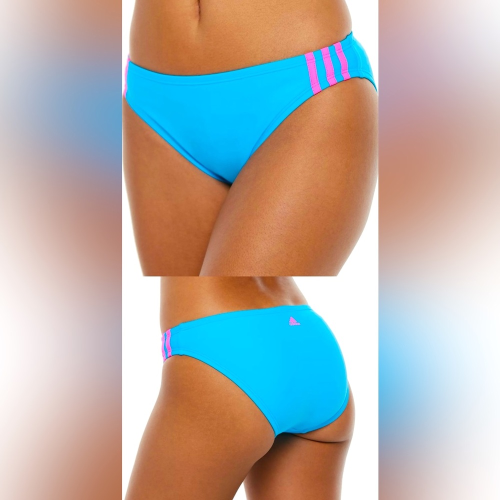 NWT! Adidas! Sport Hipster Neon Blue Bikini Bottom